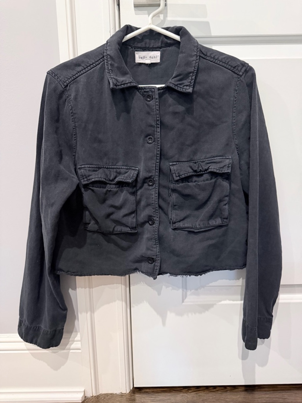 Bella Dahl Washed Black Cropped Utility Jacket